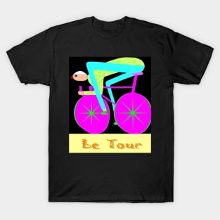 Le Tour : Abstract Psychedelic Bicycle Racing Advertising Print T-Shirt